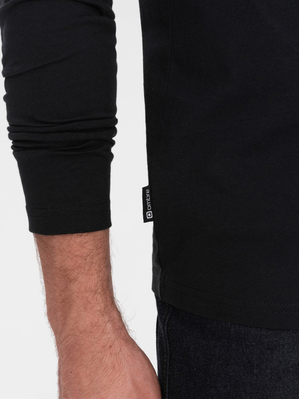 Ombre Clothing Crna muška osnovna majica Ombre Clothing