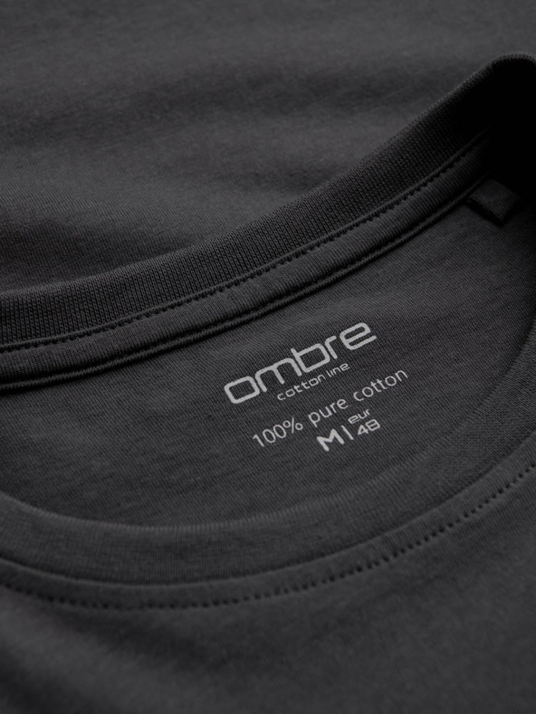 Ombre Clothing Tamno siva muška osnovna majica Ombre Clothing