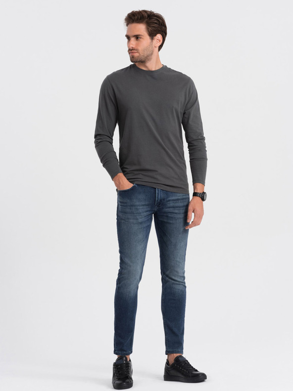 Ombre Clothing Tamno siva muška osnovna majica Ombre Clothing