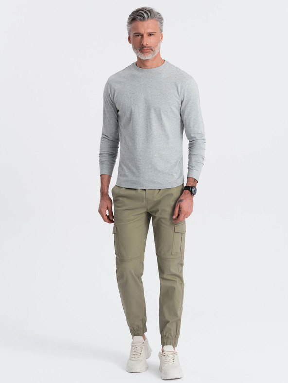 Ombre Clothing Siva muška osnovna majica Ombre Clothing