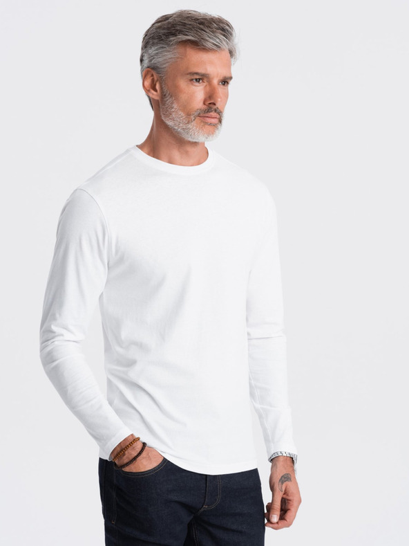 Ombre Clothing Bijela muška osnovna majica Ombre Clothing