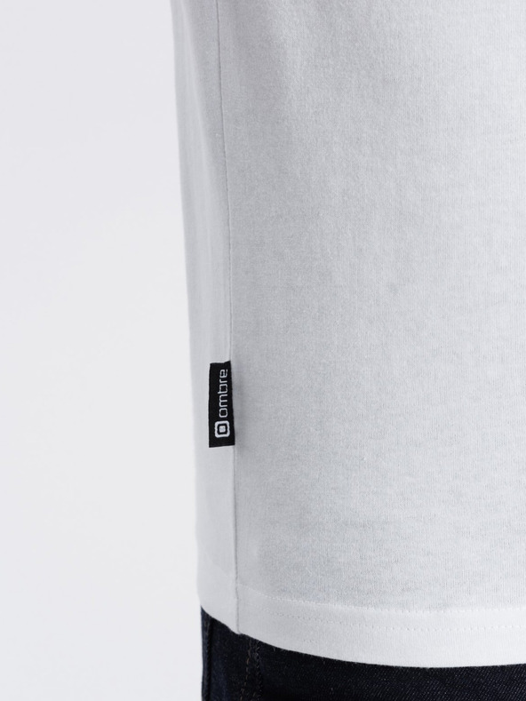 Ombre Clothing Bijela muška osnovna majica Ombre Clothing