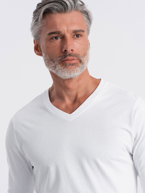 Ombre Clothing Bijela muška osnovna majica Ombre Clothing