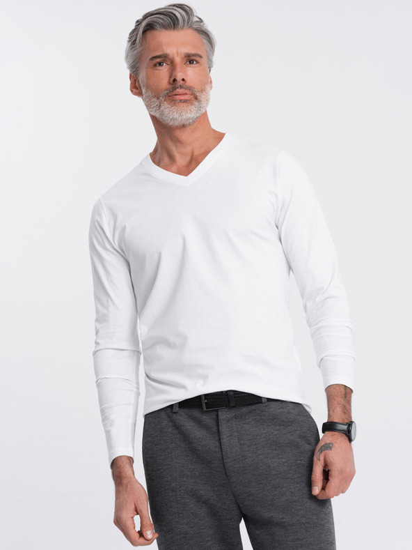 Ombre Clothing Bijela muška osnovna majica Ombre Clothing