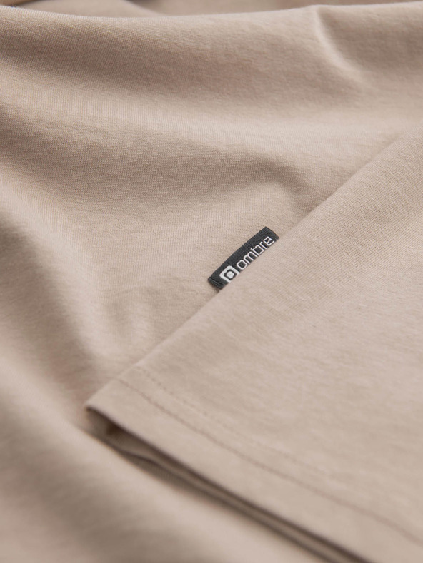 Ombre Clothing Bež muška osnovna majica Ombre Clothing