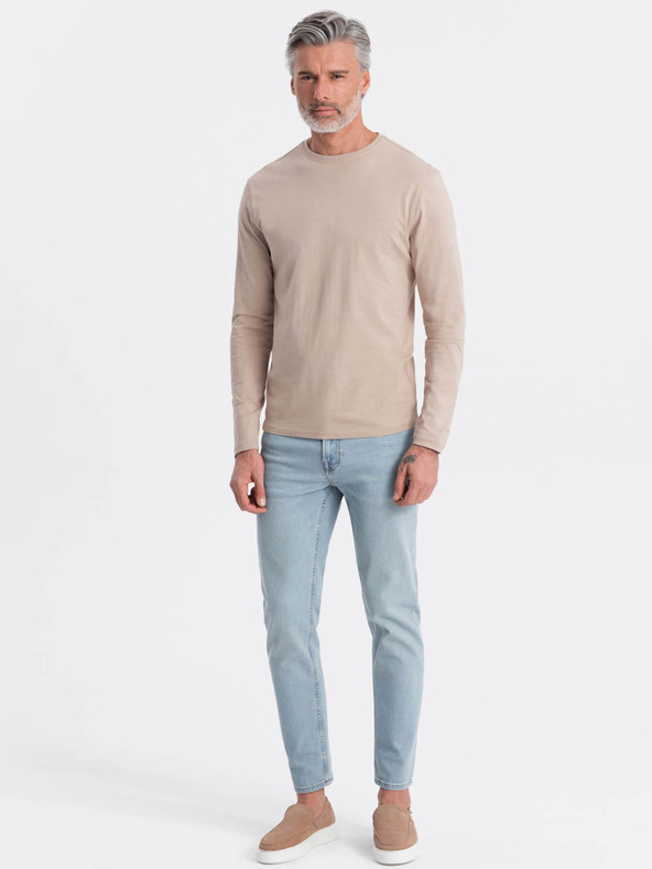 Ombre Clothing Bež muška osnovna majica Ombre Clothing