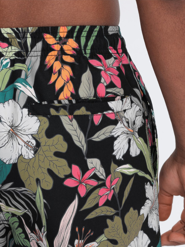 Ombre Clothing Crni i zeleni muški kupaći kostimi s tropskim uzorkom Ombre Clothing