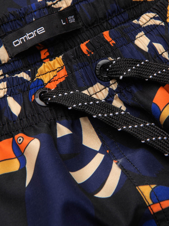 Ombre Clothing Narančasto-plavi muški kupaći kostim Ombre Clothing Toucan s uzorkom