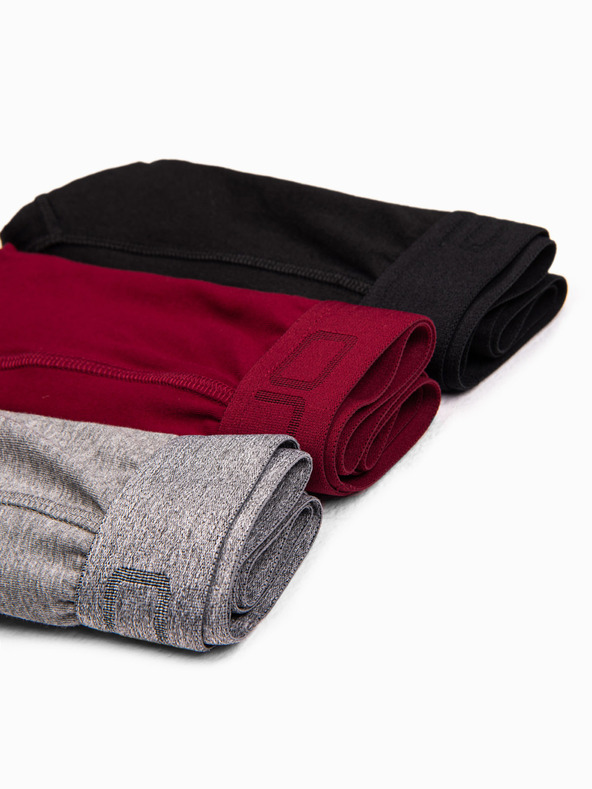 Ombre Clothing Komplet od tri muške bokserice u sivoj, bordo i crnoj Ombre odjeći