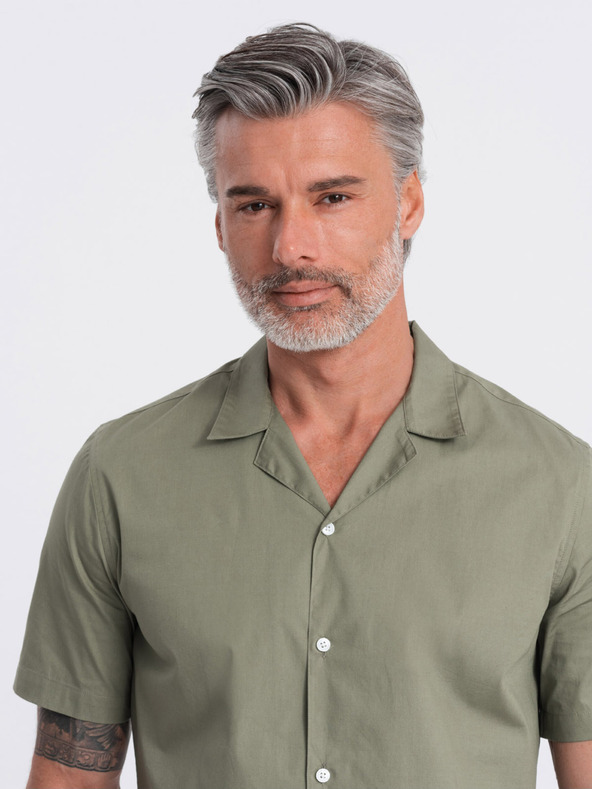 Ombre Clothing Kaki muška košulja kratkih rukava Ombre odjeća