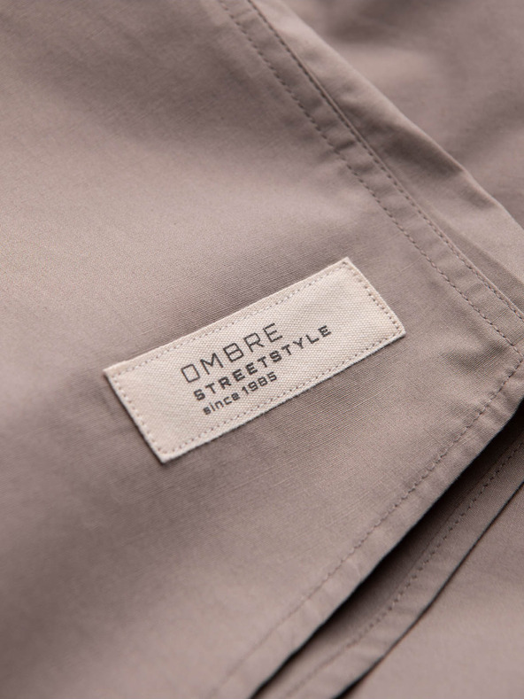 Ombre Clothing Smeđa muška košulja kratkih rukava Ombre odjeća