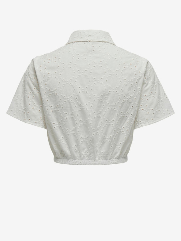 ONLY Bijela ženska skraćena košulja ONLY Kala Alicia