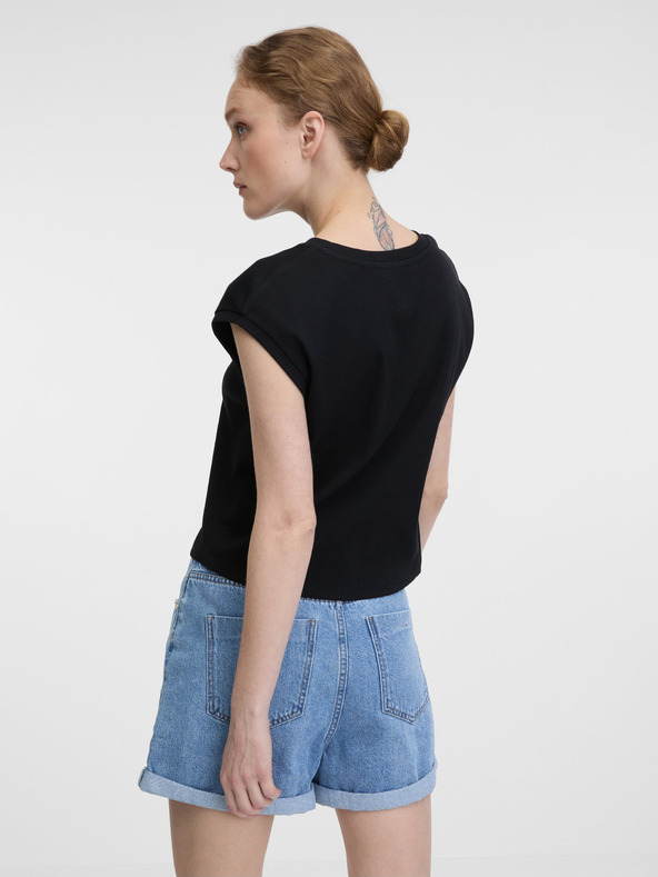 Orsay Crna ženska crop majica kratkih rukava ORSAY
