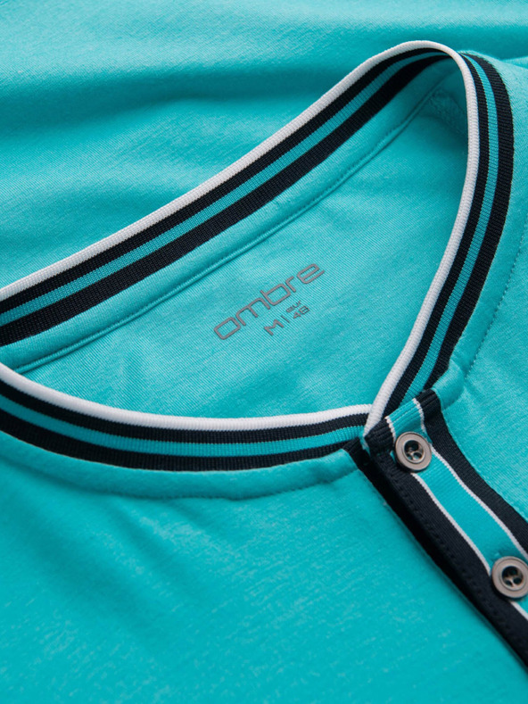 Ombre Clothing Tirkizna muška majica s dugmadima Ombre odjeća