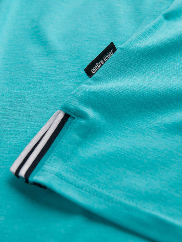 Ombre Clothing Tirkizna muška majica s dugmadima Ombre odjeća