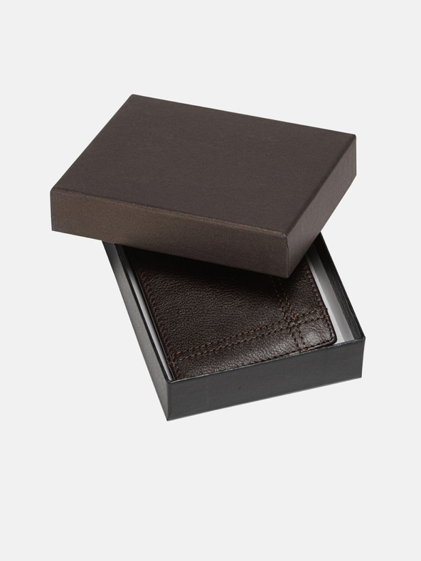 Edoti Edoti tamno smeđi muški kožni novčanik