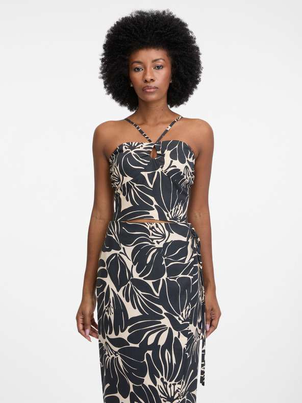 Orsay Crna ženska majica bez rukava s uzorkom ORSAY