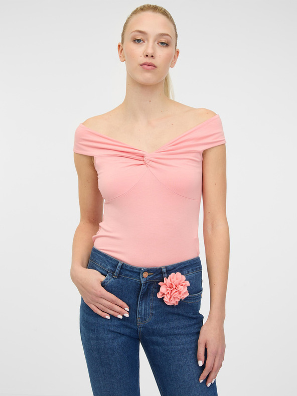 Orsay Svijetlo roza ženska majica kratkih rukava s aplikacijom ORSAY
