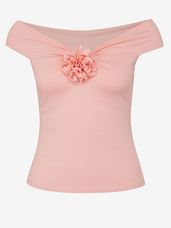 Orsay Svijetlo roza ženska majica kratkih rukava s aplikacijom ORSAY