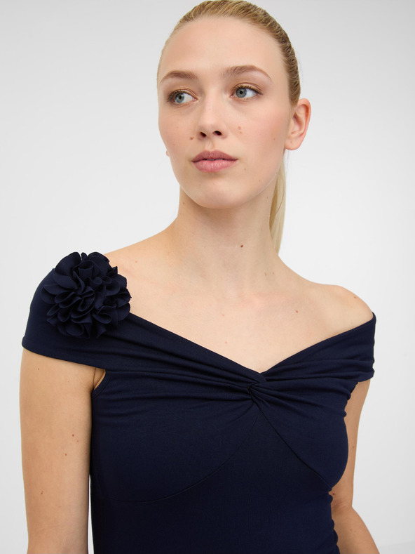 Orsay Crna ženska majica kratkih rukava sa aplikacijom ORSAY