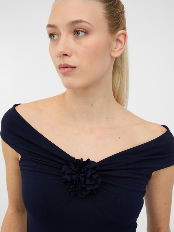 Orsay Crna ženska majica kratkih rukava sa aplikacijom ORSAY