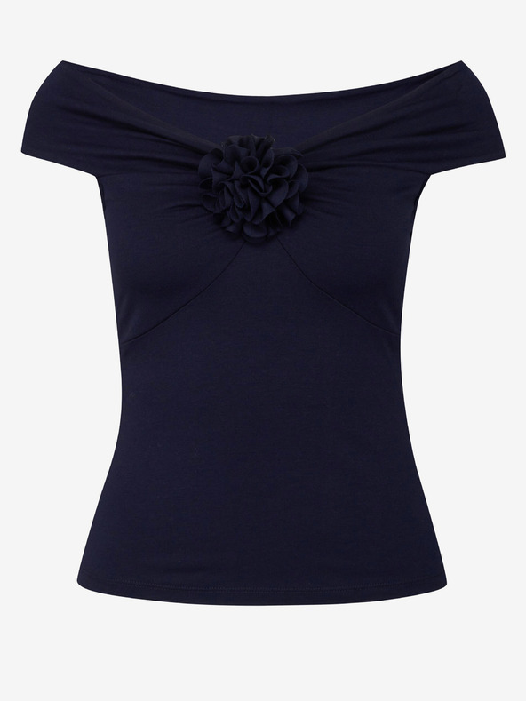 Orsay Crna ženska majica kratkih rukava sa aplikacijom ORSAY