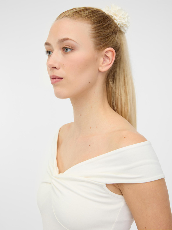 Orsay Krem ženska majica kratkih rukava sa aplikacijom ORSAY