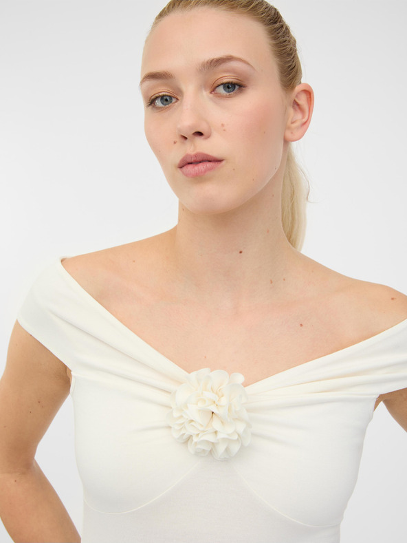 Orsay Krem ženska majica kratkih rukava sa aplikacijom ORSAY