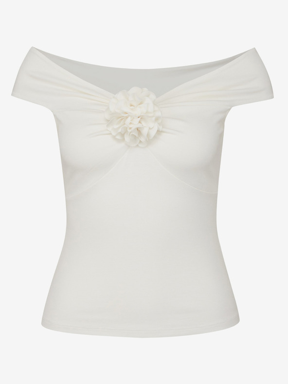 Orsay Krem ženska majica kratkih rukava sa aplikacijom ORSAY