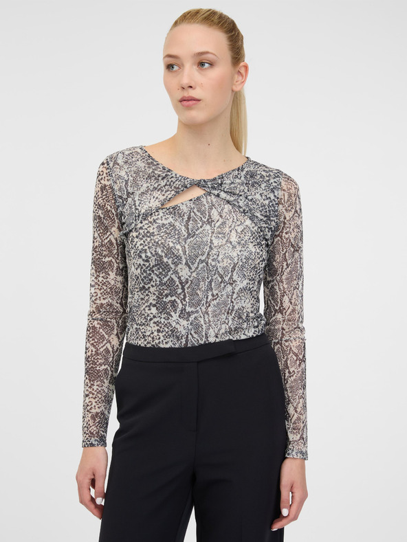 Orsay Crna ženska majica s uzorkom dugih rukava ORSAY