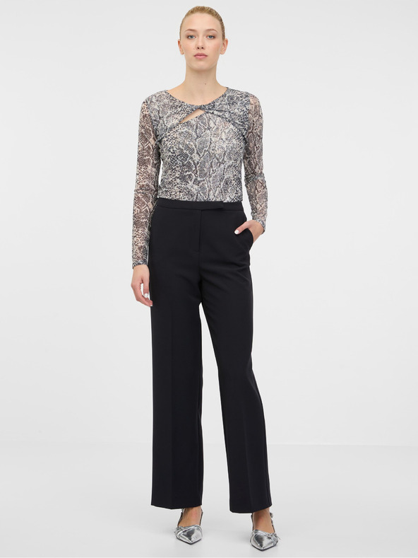 Orsay Crna ženska majica s uzorkom dugih rukava ORSAY