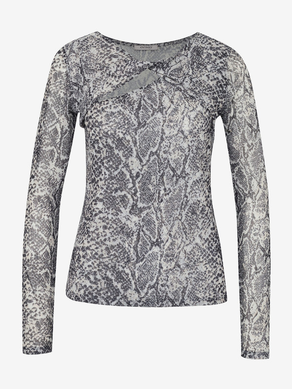 Orsay Crna ženska majica s uzorkom dugih rukava ORSAY