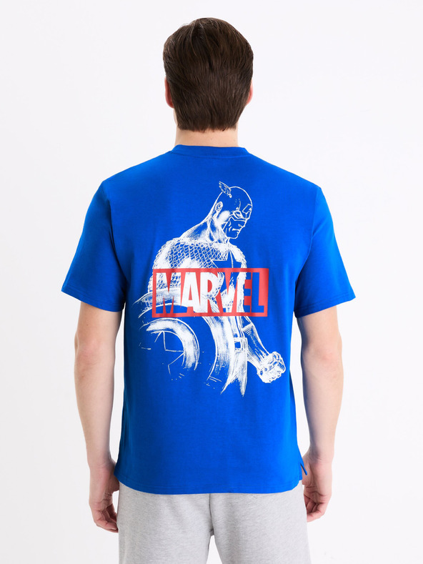 Celio Plava muška majica s printom Celio Marvel Captain America