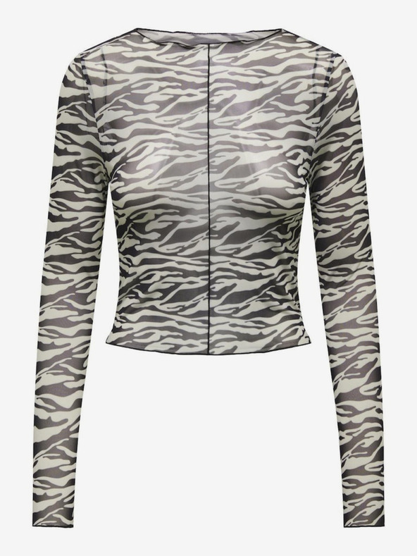 ONLY Krem-crni ženski top s uzorkom ONLY Lamy