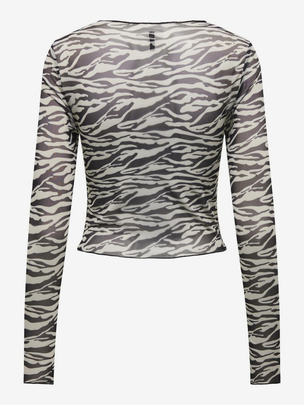 ONLY Krem-crni ženski top s uzorkom ONLY Lamy