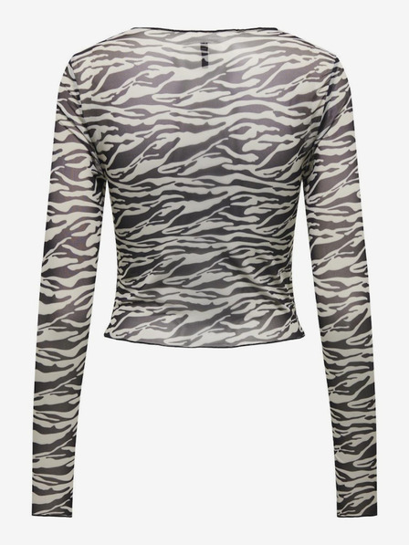 ONLY Krem-crni ženski top s uzorkom ONLY Lamy