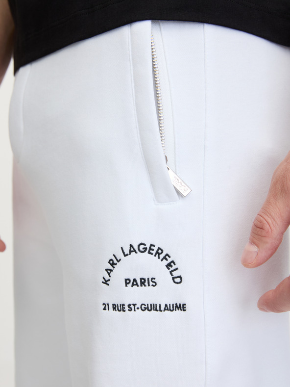 Karl Lagerfeld Bijele kratke muške trenirke KARL LAGERFELD