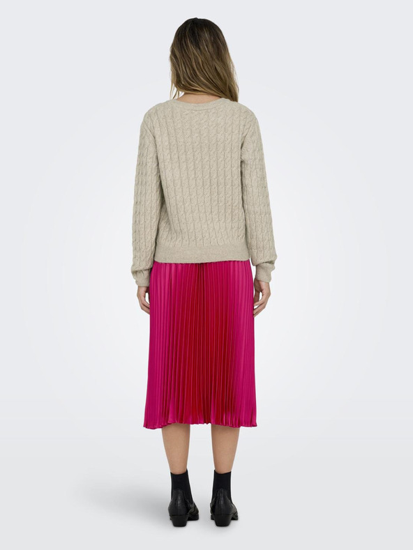 Jacqueline de Yong Tamnoružičasta ženska satenska plisirana midi suknja JDY Sarah