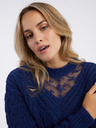 Orsay Tamnoplavi ženski džemper sa čipkom ORSAY