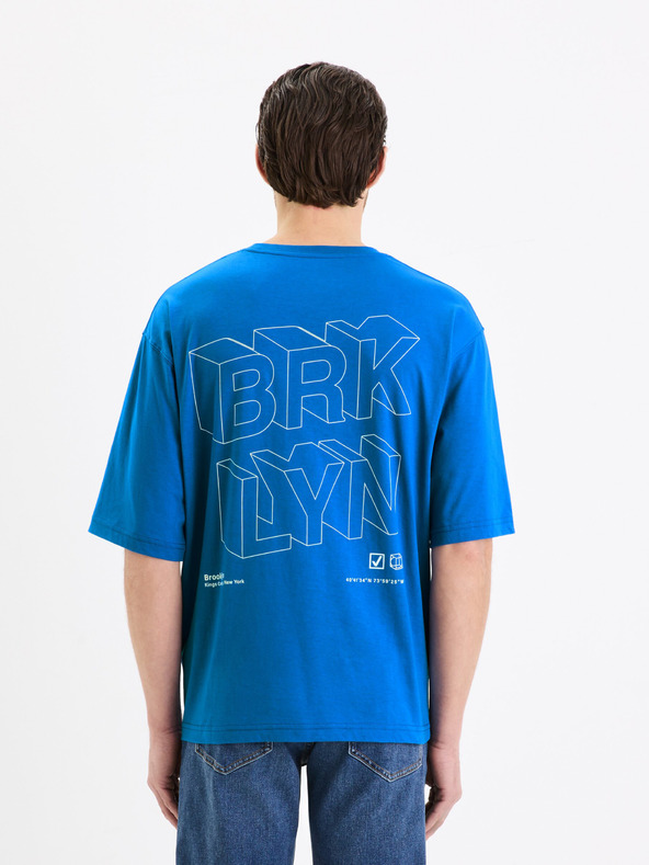 Celio Plava pamučna majica Celio Gesympa