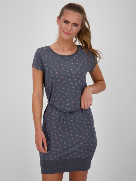 Alife and Kickin Tamno siva ženska kratka haljina s uzorkom s remenom Alife and Kickin
