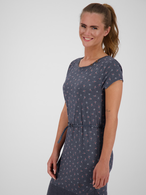 Alife and Kickin Tamno siva ženska kratka haljina s uzorkom s remenom Alife and Kickin