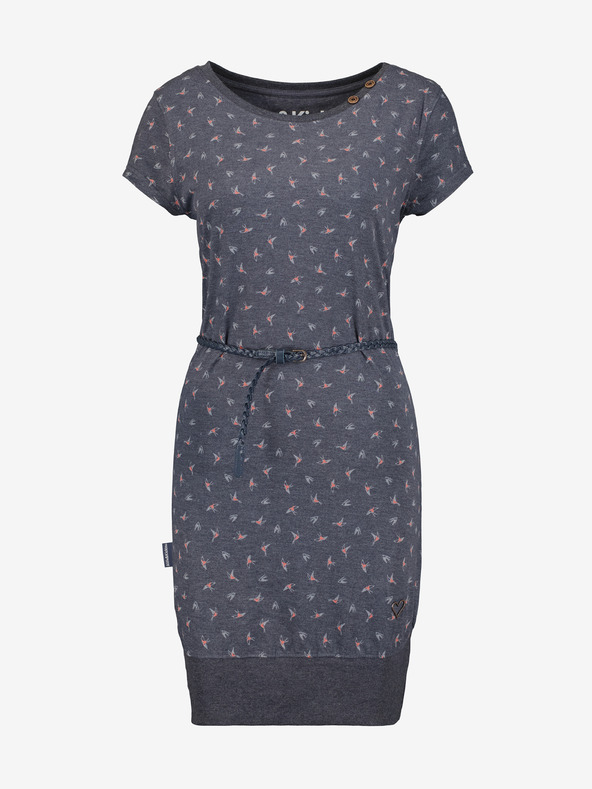 Alife and Kickin Tamno siva ženska kratka haljina s uzorkom s remenom Alife and Kickin