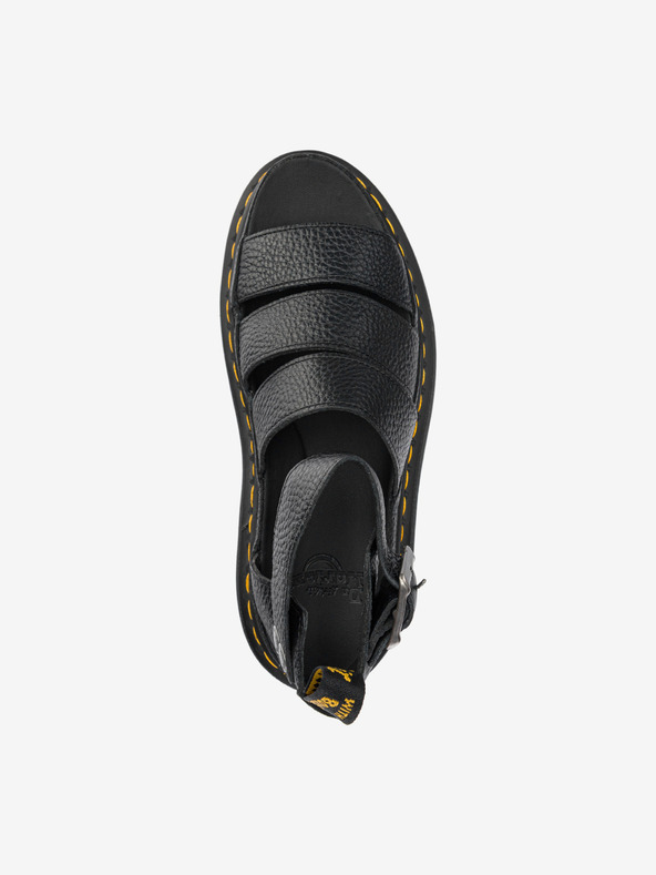 Dr. Martens Crne ženske kožne sandale s platformom Dr. Martens Clarissa II