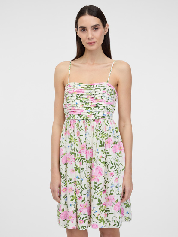 Orsay Bež ženske haljine do koljena s lanenim prijemazom ORSAY