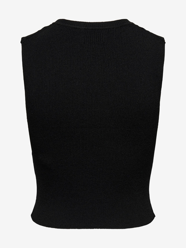ONLY Crni ženski rebrasti osnovni top ONLY Majli