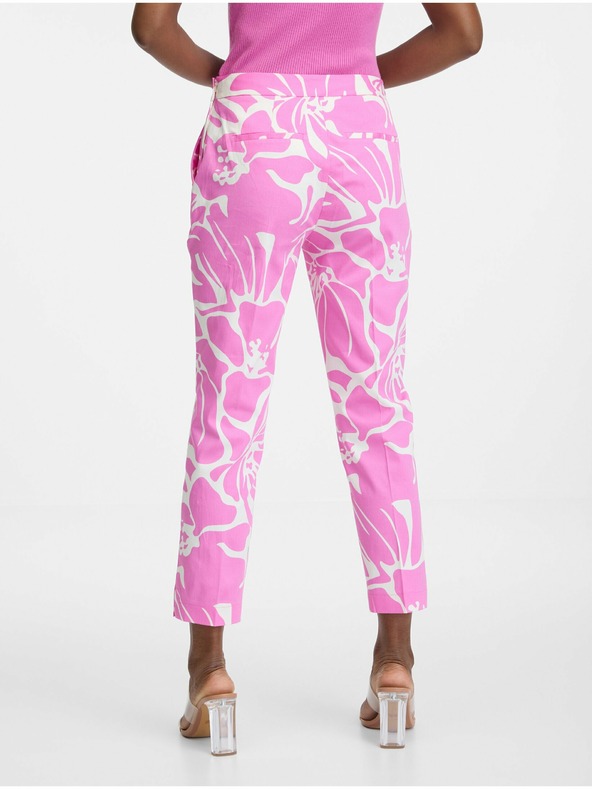 Orsay Ružičasto bijele ženske hlače s uzorkom ORSAY