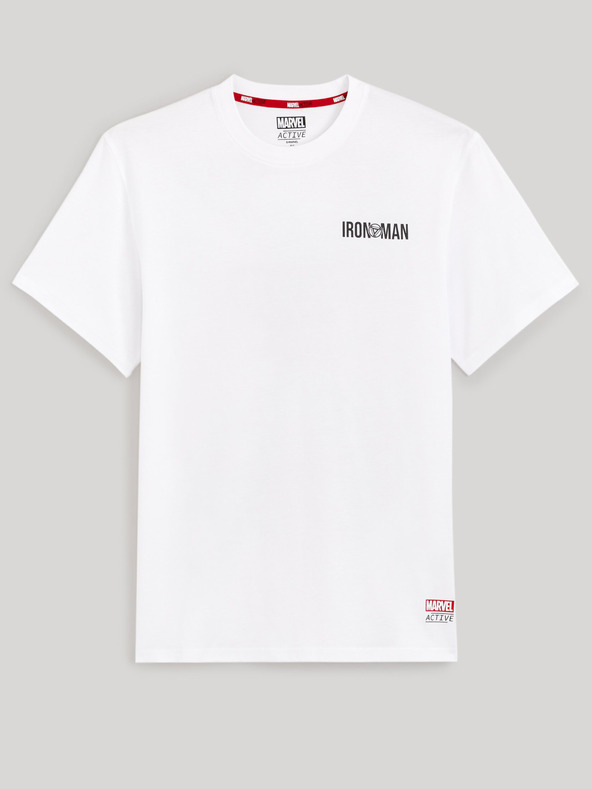 Celio Bijela muška majica s printom Celio Marvel Iron Man