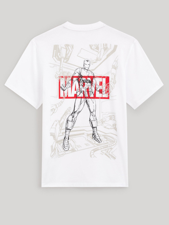 Celio Bijela muška majica s printom Celio Marvel Iron Man