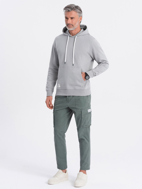 Ombre Clothing Ombre Clothing Muška siva klokanska majica s kapuljačom